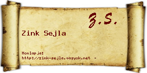 Zink Sejla névjegykártya